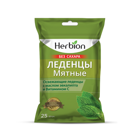 Herbion Леденцы без сахара  мятные №25